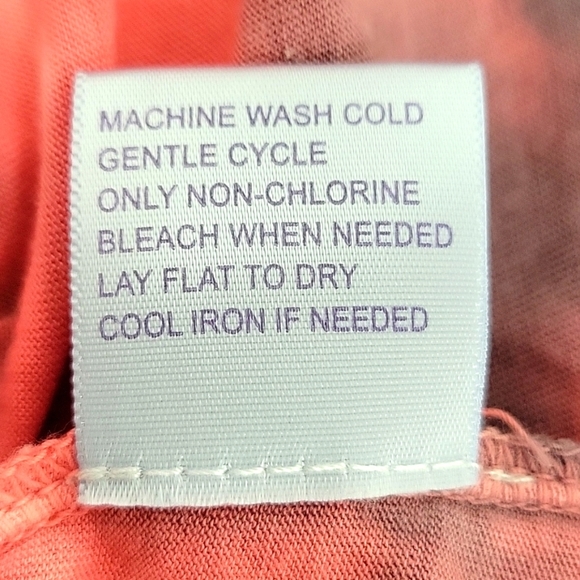 Fuda Tie Dye Tank Top with Slits at Shoulders Pink Gray White V-Neck Size M - Picture 9 of 9